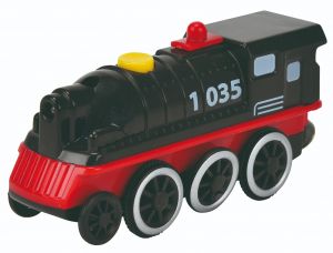 Locomotiva Eichhorn motorizata cu 4 functii, negru cu rosu