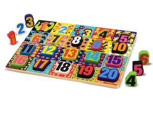 Melissa & Doug - Puzzle lemn in relief Numere de la 1 la 20