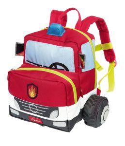 Rucsac pentru copii Masina de pompieri cu roti si detalii 3D, Sigikid