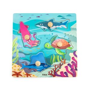 Puzzle cu manere - Animale marine in habitat, Viga