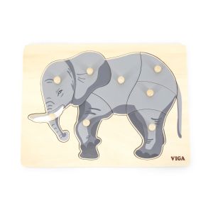 Puzzle Montessori, Elefant, Viga
