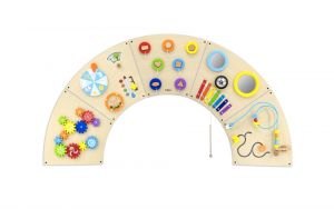 Jucarie de perete senzoriala Curcubeu cu 12 Activitati, Viga
