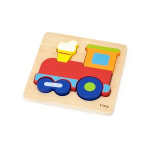 Puzzle din lemn 5 piese - trenulet, Viga