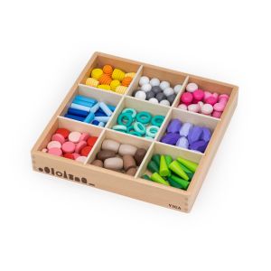 Blocuri din lemn colorate Comorile Naturii (141 piese), Viga