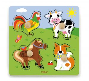 Puzzle cu manere - animale de la ferma, Viga