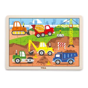 Puzzle Vehicule pentru constructii, 24 piese, Viga