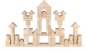 Set cuburi de construit Jumbo, 75 buc natur (3,5 cm), Viga
