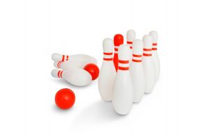 Set de bowling din lemn, BS Toys