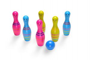 Set de bowling din lemn Skittles Jr., BS Toys