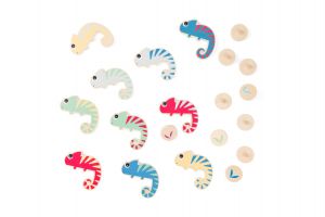 Vanatoarea de culori a cameleonului, joc de memorie pentru copii, BS Toys