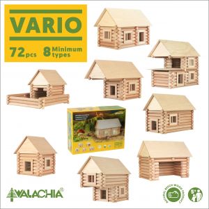 Set constructie arhitectura Vario, 72 piese din lemn, Walachia