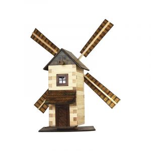 Set constructie arhitectura Moara de vant, 137 piese din lemn, Walachia