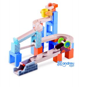 Jucarie educativa cauza/efect - Rollercoaster cu pod mobil