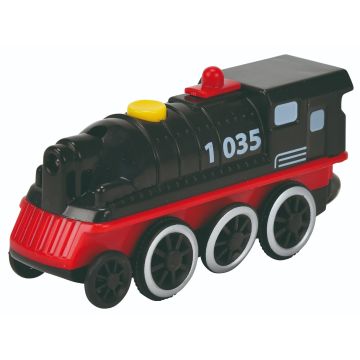 Locomotiva Eichhorn motorizata cu 4 functii, negru cu rosu