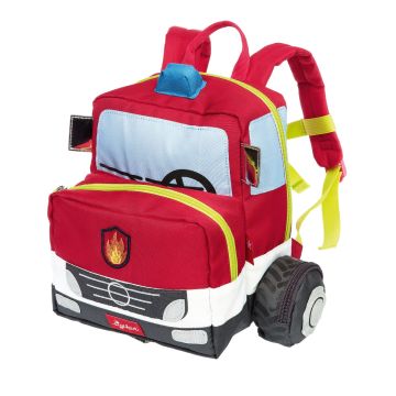 Rucsac pentru copii Masina de pompieri cu roti si detalii 3D, Sigikid