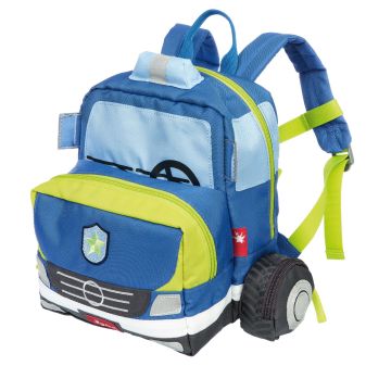 Rucsac pentru copii Masina de politie cu roti si detalii 3D, Sigikid