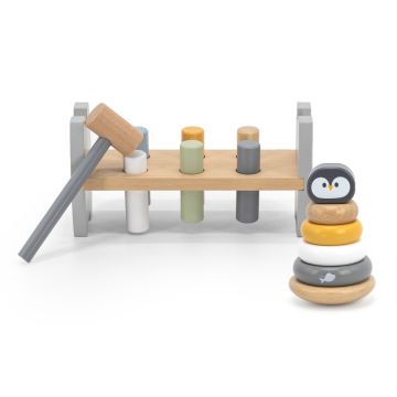 Set stivuitor si mini banc cu ciocan, Pinguin, PolarB Viga