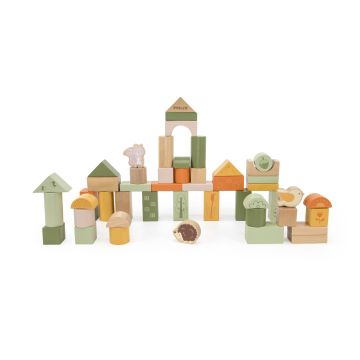 Set cuburi din lemn 50 buc - Padure, Viga