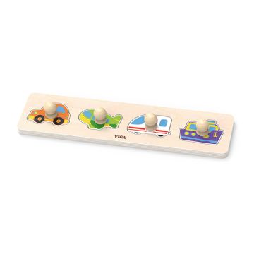 Puzzle Montessori cu maner, Transport, Viga