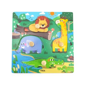 Puzzle cu manere - Animale salbatice in habitat, Viga