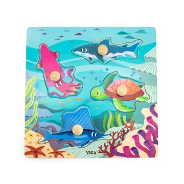 Puzzle cu manere - Animale marine in habitat, Viga