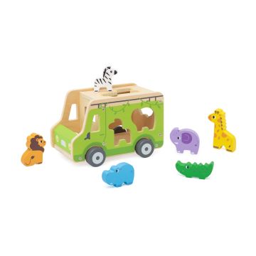 Camion din lemn cu sortare forme Animale Salbatice, Viga