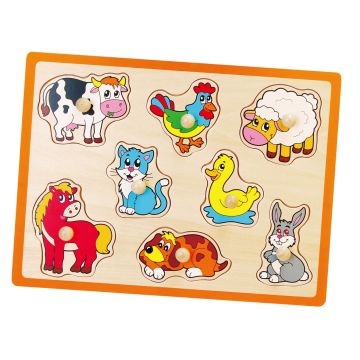 Puzzle cu manere - animale de la ferma, Viga