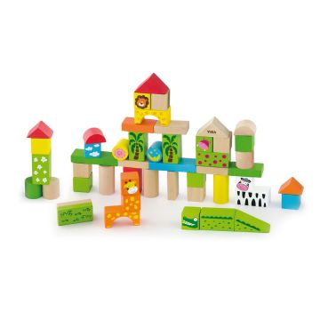 Set cuburi Zoo, 50 de piese, Viga