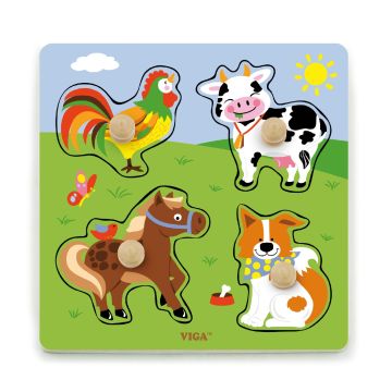Puzzle cu manere - animale de la ferma, Viga