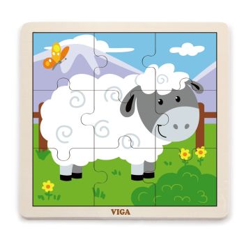 Puzzle din 9 piese mari - oaie, Viga