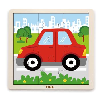 Puzzle din 9 piese mari - masina, Viga