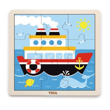 Puzzle din 9 piese mari - vapor, Viga