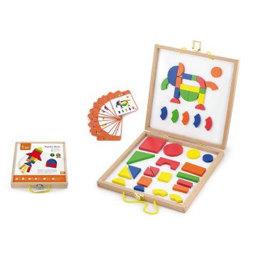 Set magnetic - forme geometrice din lemn cu cutie, Viga