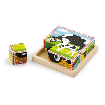 Puzzle din cuburi 6 in 1, Viga