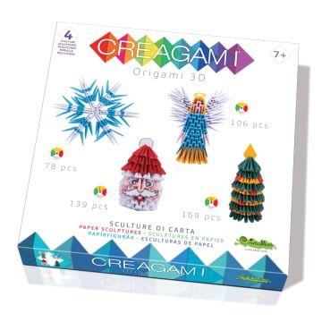 Set ornamente de Craciun origami 3D, Creagami