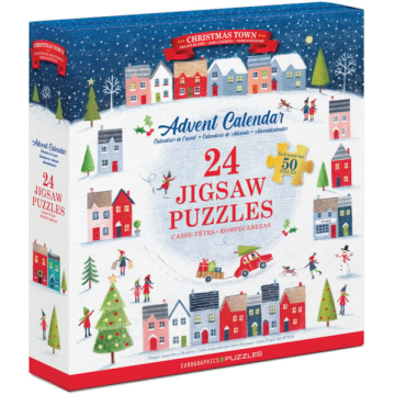 Calendar de Advent Oraselul de Craciun, 24 puzzle-uri, 50 piese