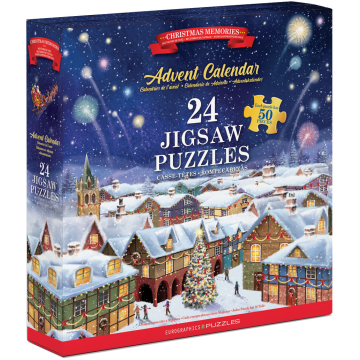 Calendar de Advent Amintiri de Craciun, 24 puzzle-uri, 50 piese