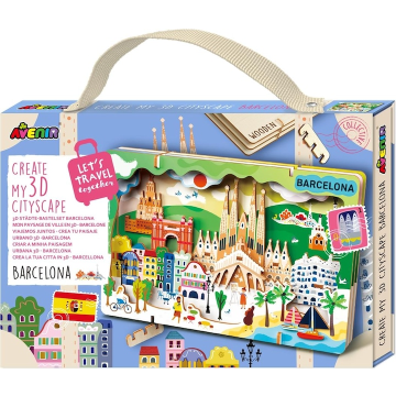Kit DIY - Creaza Peisaj Urban 3D din lemn - Barcelona