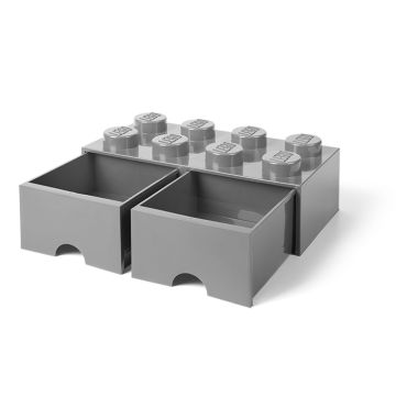 Cutie depozitare LEGO 2x4 cu sertare, gri (40061740)