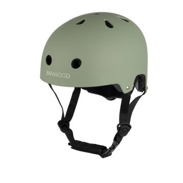 Casca de protectie, Banwood, cu captusala din spuma, din ABS, verde inchis, 3 ani+
