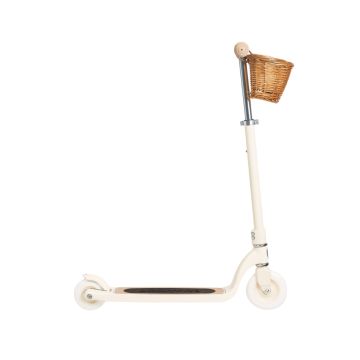 Trotineta copii, Banwood Maxi, inaltime reglabila, cadru aluminiu, crem, 6 ani+
