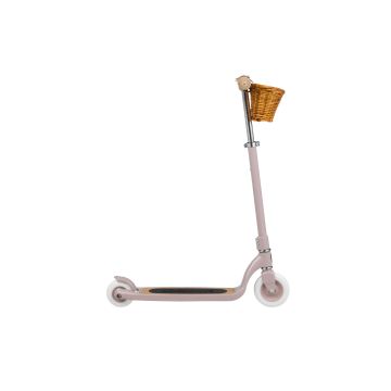 Trotineta copii, Banwood Maxi, inaltime reglabila, cadru aluminiu, roz pudrat, 6 ani+