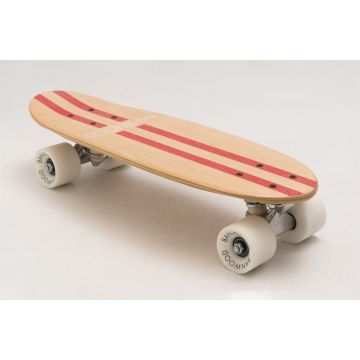 Skateboard Banwood, din lemn natural, rosu, 3 ani+