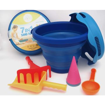 Set de jucarii de nisip 7in1 Sand Toys, albastru, CompacToys