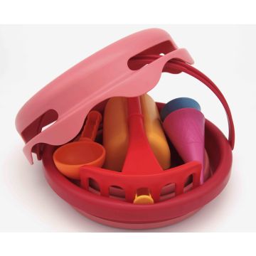 Set de jucarii de nisip 7in1 Sand Toys, rosu, CompacToys