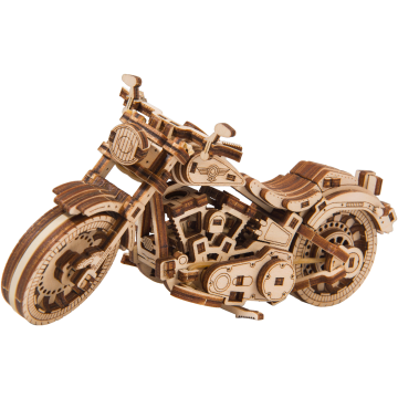 Motocicleta Cruiser V-Twin, puzzle mecanic 3D, Wooden.City