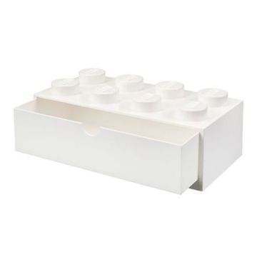 Sertar de birou LEGO 2x4 alb