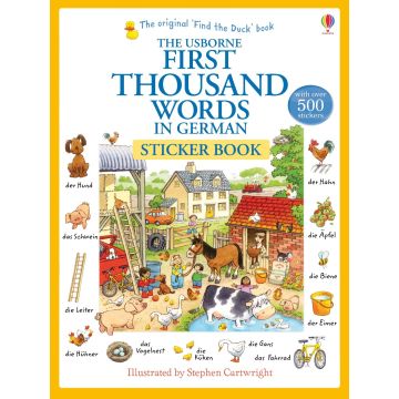 First Thousand Words in German Sticker Book, Usborne