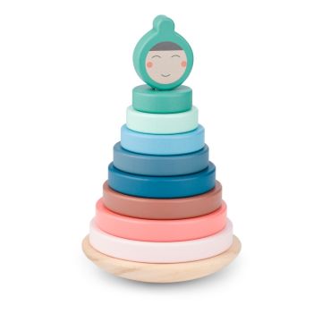 Turn de stivuire cu inele din lemn, BS Toys