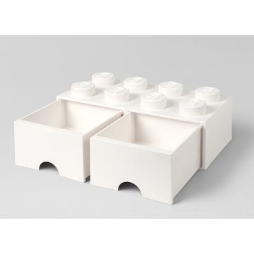 Cutie depozitare LEGO 2x4 cu sertare, alb (40061735)